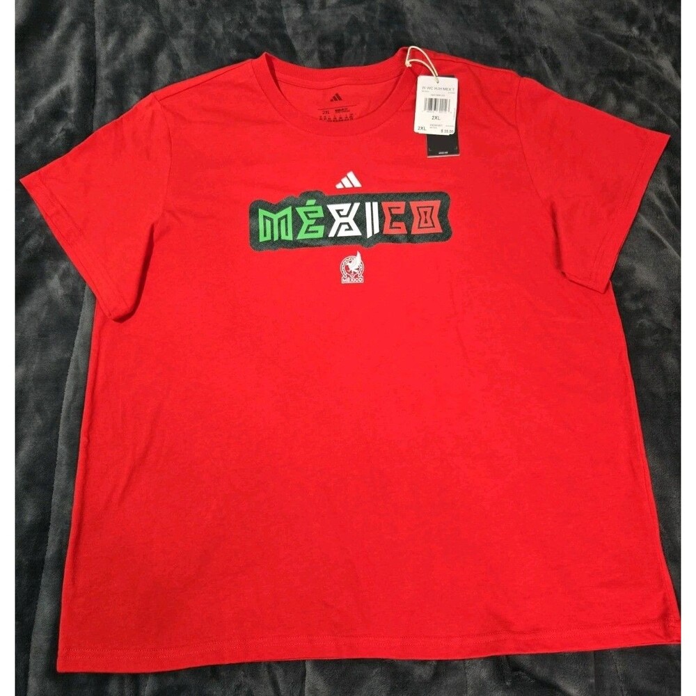 Adidas Mexico Shirt XXL Red Graphic Tee Fútbol Soccer